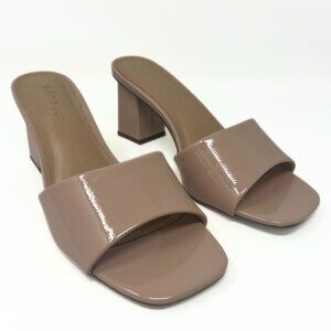 Bamboo Square Toe Sandals Nude Color Size 7